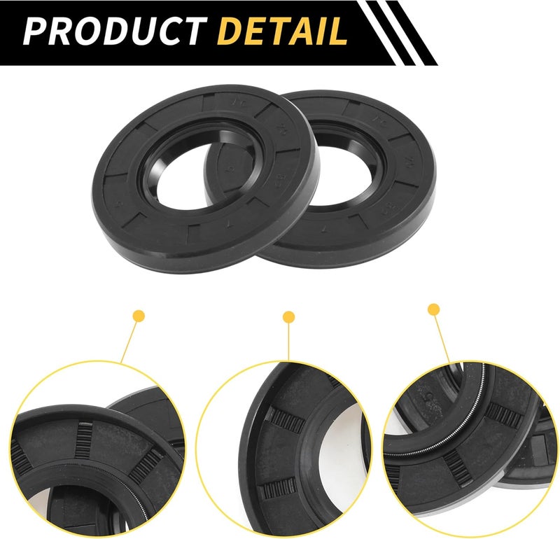 REPAIROCK Universal Oil Seal TC Double Lip W Steel Spring Seal Ring Rotary Shaft Seal 25x52x7mm High Pressure NBR Rubber Black 5pcs - Image 5